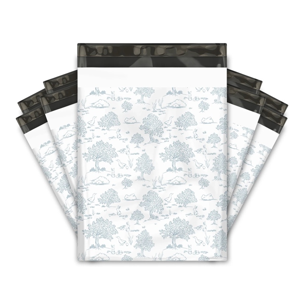 Blue Toile Poly Mailers 10x13 Pack of 25 - Picture 2 of 9